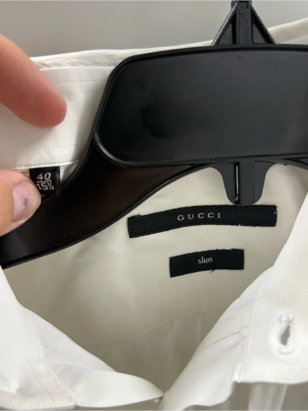 Gucci Men's White Long-Sleeve Dress Shirt